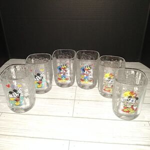 Walt Disney World Celebration Glasses McDonalds 2000 Mickey Mouse Set of 6 Cups